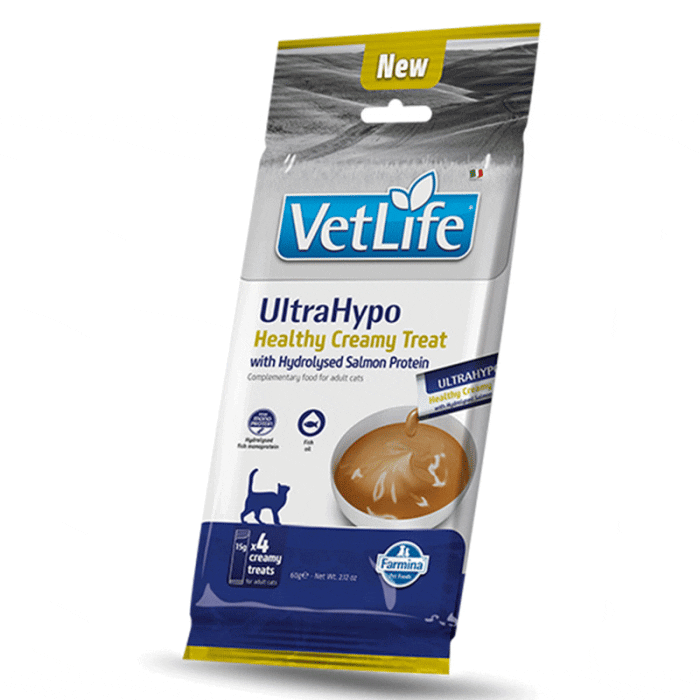 vet life λιχουδια γατας treat cream ultra hypo with hydrolised salmon protein