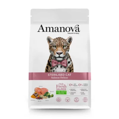 Amanova Sterilised Cat Salmon Deluxe τροφή για στειρωμένες γάτες με φρέσκο σολομό
