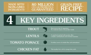 Taste of the Wild PREY Trout είναι μια grain-free τροφή σκύλου περιορισμένων συστατικών
